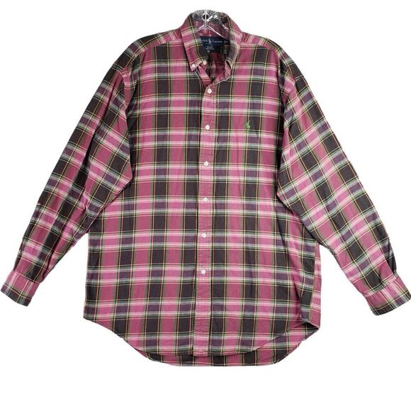 Polo Ralph Lauren Shirt Oxford Flannel Button Down LS Mens Size Medium M Blake - Picture 2 of 12